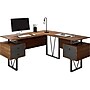 Techni Mobili 59" L-Shaped Desk with Drawers and File Cabinet, Walnut/Black (RTA-4809DL-WAL)~#|#~sp106554238_sc7
