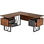 Techni Mobili 59" L-Shaped Desk with Drawers and File Cabinet, Walnut/Black (RTA-4809DL-WAL)~#|#~sp106554240_sc7