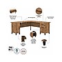 Bush Furniture Somerset 72"W L-Shaped Desk with Hutch, Lateral File Cabinet and 5-Shelf Bookcase, Fresh Walnut (SET012FW)~#|#~sp108325819_sc7