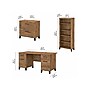 Bush Furniture Somerset 60" Computer Desk with Lateral File Cabinet and 5-Shelf Bookcase, Fresh Walnut (SET013FW)~#|#~sp108325829_sc7