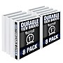 Samsill Durable 1" View Ring Binders, D-Ring, Made in USA, White, 8/Pack (S88437)~#|#~sp109067629_sc7