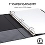 Samsill Durable 1" View Ring Binders, D-Ring, Made in USA, Black, 8/Pack (S88430)~#|#~sp109067640_sc7
