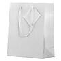 JAM Paper Glossy Gift Bag with Rope Handles, 8" x 4" x 10", White, 100 Bags/Pack (672GLWH100)~#|#~sp109345324_sc7