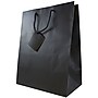 JAM Paper Matte Gift Bag with Rope Handles, 10" x 13" x 5", Black, 3 Bags/Pack (673MABLA)~#|#~sp109345508_sc7
