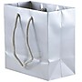 JAM Paper Glossy Gift Bag with Rope Handles, 6.5" x 6.5" x 3.5", Silver, 3 Bags/Pack (896GLSIA)~#|#~sp109345544_sc7
