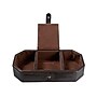 Club Rochelier 3-Compartment Leather Desk Caddy, Brown (ZN4139)~#|#~sp109592875_sc7