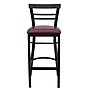 Flash Furniture HERCULES Series Traditional Metal Two-Slat Ladder Back Restaurant Barstool, Black/Burgundy (XU6R9BLADBARBRV)~#|#~sp109851840_sc7
