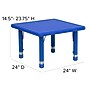 Flash Furniture Emmy Square Activity Table Set, 24" x 24", Height Adjustable, Blue (YCX23SQTBLBLR)~#|#~sp109852409_sc7