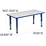 Flash Furniture Emmy Rectangular Activity Table Set, 23.625" x 47.25", Height Adjustable, Blue (YU06034RECTBLBL)~#|#~sp109854690_sc7