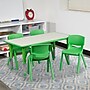 Flash Furniture Emmy Rectangular Activity Table Set, 23.625" x 47.25", Height Adjustable, Green (YU06034RECTBLGN)~#|#~sp109854769_sc7