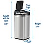 iTouchless Stainless Steel Sensor Trash Can, 13 Gallon, Silver (DZT13)~#|#~sp112220746_sc7