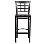Flash Furniture HERCULES Series Traditional Metal Window Back Restaurant Barstool, Black/Walnut Wood (XU6R7BWINBARWAW)~#|#~sp112224750_sc7