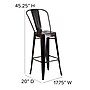 Flash Furniture Kai Contemporary Metal Slat Back Bar Stool, Black-Antique Gold (CH3132030GBBQ)~#|#~sp112224811_sc7