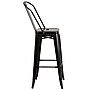 Flash Furniture Kai Contemporary Metal Slat Back Bar Stool, Black-Antique Gold (CH3132030GBBQ)~#|#~sp112224814_sc7