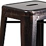 Flash Furniture Kai Industrial Metal Bar Stool without Back, Black-Antique Gold (CH3132030BQ)~#|#~sp112224938_sc7