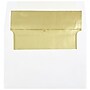 JAM Paper A7 Foil Lined Invitation Envelopes, 5.25 x 7.25, White with Gold Foil, Bulk 250/Box (3243663H)~#|#~sp115352140_sc7