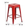 Flash Furniture Kai Industrial Metal Counter Stool without Back, Red (CH3132024RED)~#|#~sp116164285_sc7