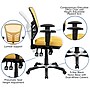 Flash Furniture Nicholas Ergonomic Mesh Swivel Mid-Back Multifunction Executive Office Chair, Yellow-Orange (HL0001YEL)~#|#~sp116164570_sc7