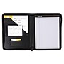 Samsill Contrast Stitch Faux Leather Portfolio Case with Zipper Closure, Black (71720)~#|#~sp117515113_sc7