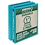 Samsill Fashion 1" 3-Ring View Binders, Teal, 2/Pack (U86377)~#|#~sp117515727_sc7