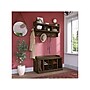 Bush Furniture Woodland 40W Shoe Storage Bench with Shelves and Wall Mounted Coat Rack, Ash Brown (WDL004ABR)~#|#~sp117517716_sc7