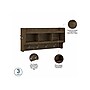 Bush Furniture Woodland 40W Shoe Storage Bench with Shelves and Wall Mounted Coat Rack, Ash Brown (WDL004ABR)~#|#~sp117517717_sc7