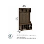 Bush Furniture Woodland 40W Hall Tree and Shoe Storage Bench with Shelves, Ash Brown (WDL002ABR)~#|#~sp117593545_sc7
