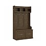 Bush Furniture Woodland 40W Hall Tree and Shoe Storage Bench with Doors, Ash Brown (WDL001ABR)~#|#~sp117593558_sc7