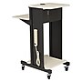 Oklahoma Sound PRC Series 4-Shelf Metal Mobile Presentation Cart with Lockable Wheels, Black/Ivory Wood (PRC200)~#|#~sp121246408_sc7