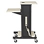 Oklahoma Sound PRC Series 4-Shelf Metal Mobile Presentation Cart with Lockable Wheels, Black/Ivory Wood (PRC200)~#|#~sp121246412_sc7