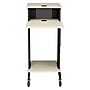 Oklahoma Sound PRC Series 4-Shelf Metal Mobile Presentation Cart with Lockable Wheels, Black/Ivory Wood (PRC200)~#|#~sp121246413_sc7