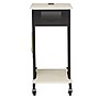 Oklahoma Sound PRC Series 4-Shelf Metal Mobile Presentation Cart with Lockable Wheels, Black/Ivory Wood (PRC200)~#|#~sp121246415_sc7