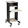 Oklahoma Sound PRC Series 4-Shelf Metal Mobile Presentation Cart with Lockable Wheels, Black/Ivory Wood (PRC200)~#|#~sp121246416_sc7