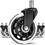 Lifelong Office Chair Casters Replacement Chair Wheels, Rollerblade Style, Clear, Set of 5 (BL2374)~#|#~sp123225118_sc7