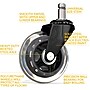 Lifelong Wheels Rollerblade Style Office Chair Casters Replacement Chair Wheels, Black/Gray (BL2375)~#|#~sp123226810_sc7