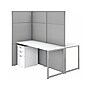 Bush Business Furniture Easy Office 66"H x 60"W 2 Person Back to Back Workstation, White/Gray (EODH46SWH-03K)~#|#~sp123313300_sc7