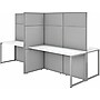 Bush Business Furniture Easy Office 66.34"H x 119.09"W 4 Person Back to Back Workstation, White/Gray (EODH660WH-03K)~#|#~sp123313308_sc7
