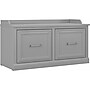 Bush Furniture Woodland 40W Shoe Storage Bench with Doors, Cape Cod Gray (WDS140CG-03)~#|#~sp123622228_sc7