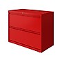 Hirsh HL10000 Series 2-Drawer Lateral File Cabinet, Locking, Letter/Legal, Lava Red, 36" (24249)~#|#~sp126585416_sc7
