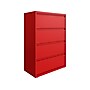 Hirsh HL10000 Series 4-Drawer Lateral File Cabinet, Locking, Letter/Legal, Lava Red, 36" (24255)~#|#~sp126585536_sc7