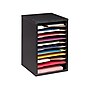AdirOffice 500 Series 11 Compartment Wooden Literature Organizer, 10.75" x 11.8", Black (500-11-BLK)~#|#~sp126585921_sc7