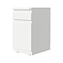 Hirsh 2-Drawer Mobile Vertical File Cabinet, Letter Size, Lockable, 27.75"H x 15"W x 19.88"D, White (25033)~#|#~sp126837093_sc7