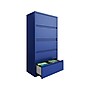 Hirsh HL10000 Series 5-Drawer Lateral File Cabinet, Locking, Letter/Legal, Classic Blue, 36" (24260)~#|#~sp126837431_sc7