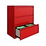 Hirsh HL10000 Series 3-Drawer Lateral File Cabinet, Locking, Letter/Legal, Lava Red, 36" (24252)~#|#~sp126837435_sc7