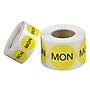 Tape Logic 1" Circle "MON" Days of the Week Label, Fluorescent Yellow, 500/Roll~#|#~sp127287631_sc7