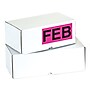 Tape Logic 6" x 3" Rectangle "FEB" Months of the Year Label, Fluorescent Pink, 500/Roll~#|#~sp127287652_sc7