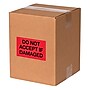 Labels, "Do Not Accept If Damaged", 3" x 5", Fluorescent Red, 500/Roll (DL2342)~#|#~sp127289895_sc7