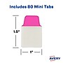 Avery UltraTabs Repositionable Mini Tabs, 1" x 1.5", Assorted Colors, 20 Tabs/Pad, 4 Pads (74762)~#|#~sp129134884_sc7