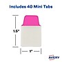 Avery UltraTabs Repositionable Mini Tabs, 1" x 1.5", Assorted Colors, 10 Tabs/Pad, 4 Pads (74759)~#|#~sp129134963_sc7