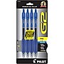 Pilot G2 Retractable Gel Pens, Fine Point, Blue Ink, 4/Pack (31058)~#|#~sp130855877_sc7
